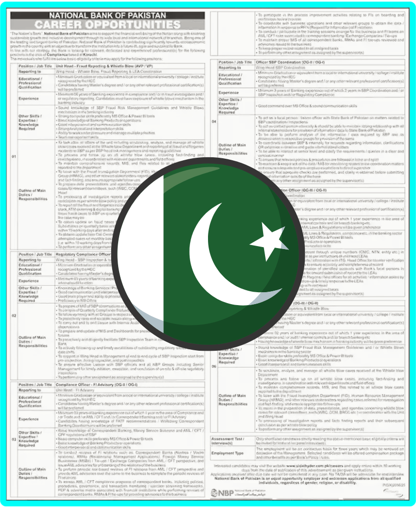 National Bank of Pakistan Jobs 2025