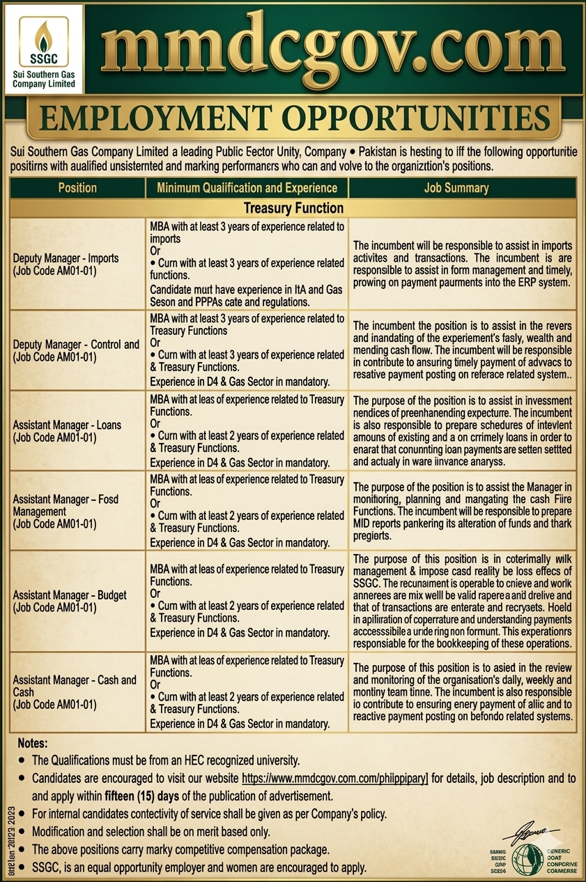 SSGC Jobs 2026