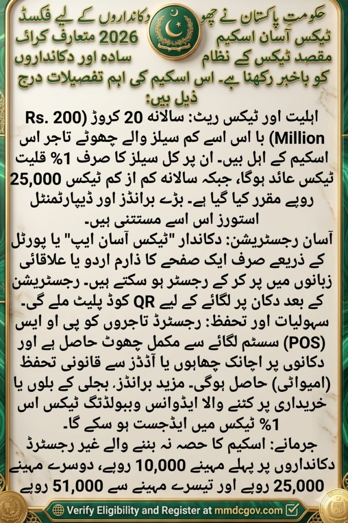Fixed Tax Asaan Scheme 2026